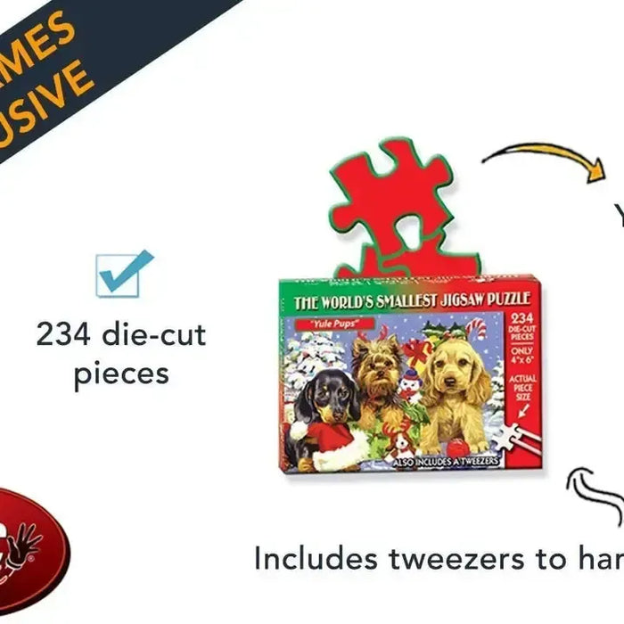 Yule Pups 234 Piece "World's Smallest" Jigsaw Puzzle TDC - for just $9.99! 