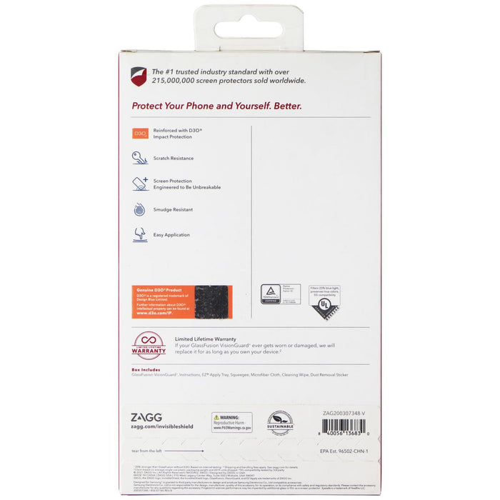 ZAGG InvisibleShield (GlassFusion VisionGuard+) for Samsung S21 Ultra 5G - for just $9.95! 