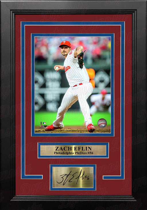 Zach Eflin Philadelphia Phillies on the Mound MLB Baseball 8x10 Framed Photo with Engraved Autograph - for just $79.99! 