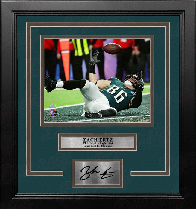 Zach Ertz Philadelphia Eagles Super Bowl LII Touchdown 8" x 10" Framed Football Photo with Engraved Autograph - for just $79.99! 