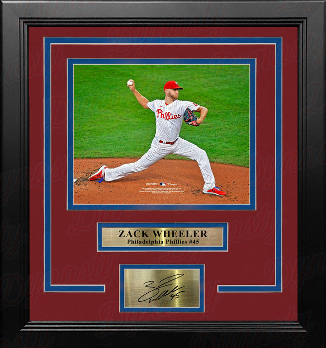 Zack Wheeler in Action Philadelphia Phillies 8" x 10" Framed Baseball Photo with Engraved Autograph - for just $79.99! 
