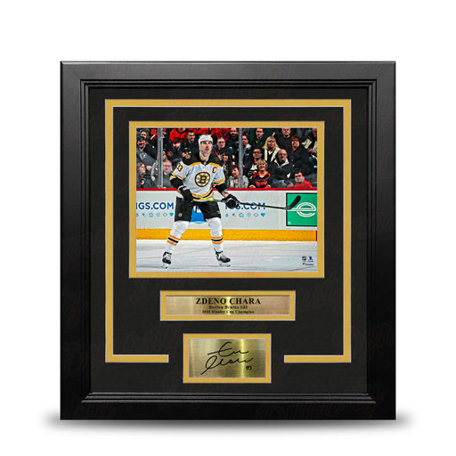 Zdeno Chara in Action Boston Bruins 8" x 10" Framed Hockey Photo with Engraved Autograph - for just $79.99! 