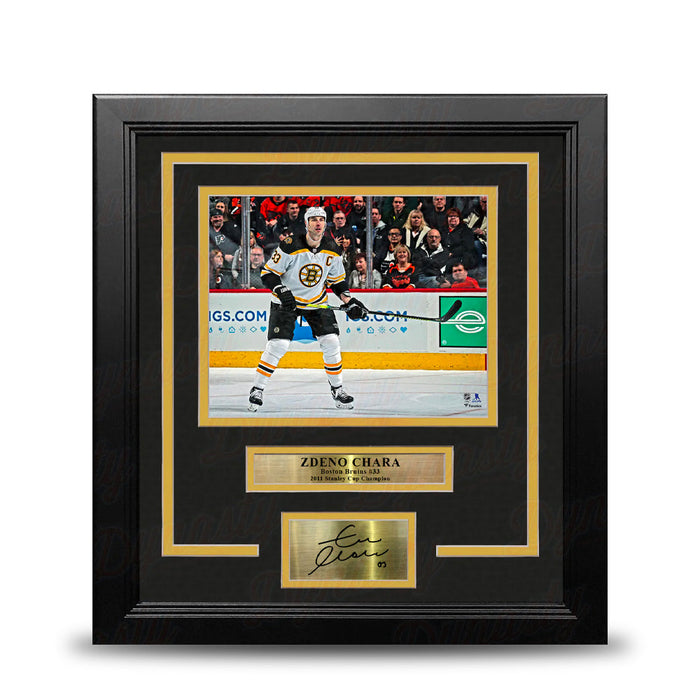 Zdeno Chara in Action Boston Bruins 8" x 10" Framed Hockey Photo with Engraved Autograph - for just $79.99! 