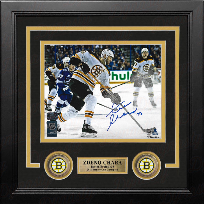 Zdeno Chara in Action Boston Bruins Autographed 8" x 10" Framed Hockey Photo - for just $159.99! 
