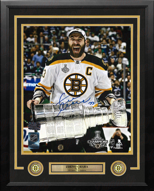Zdeno Chara 2011 Stanley Cup Boston Bruins Autographed 11" x 14" Framed Hockey Photo - for just $189.99! 