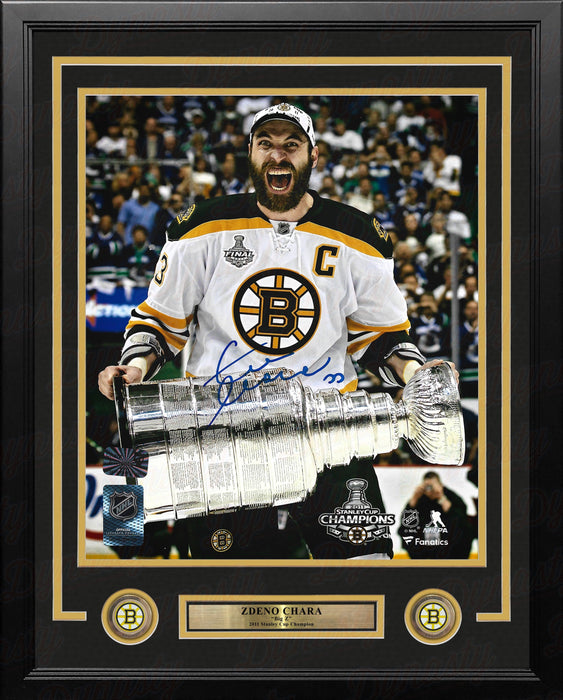 Zdeno Chara 2011 Stanley Cup Boston Bruins Autographed 11" x 14" Framed Hockey Photo - for just $189.99! 