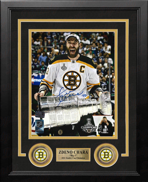 Zdeno Chara 2011 Stanley Cup Boston Bruins Autographed 8" x 10" Framed Hockey Photo - for just $159.99! 