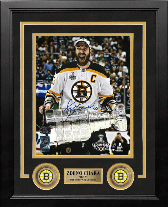 Zdeno Chara 2011 Stanley Cup Boston Bruins Autographed 8" x 10" Framed Hockey Photo - for just $159.99! 