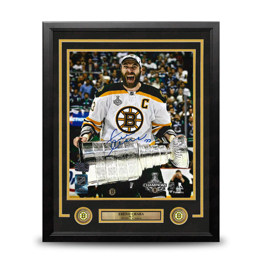 Zdeno Chara 2011 Stanley Cup Boston Bruins Autographed 16" x 20" Framed Hockey Photo - for just $219.99! 