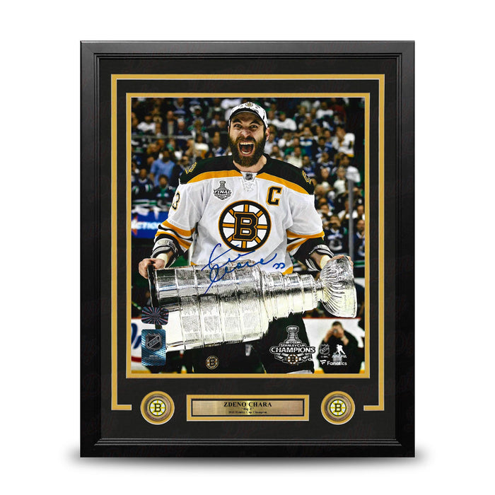 Zdeno Chara 2011 Stanley Cup Boston Bruins Autographed 16" x 20" Framed Hockey Photo - for just $219.99! 
