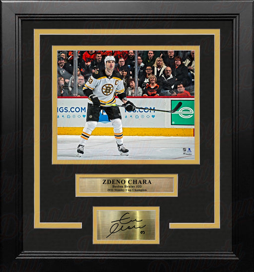 Zdeno Chara in Action Boston Bruins 8" x 10" Framed Hockey Photo with Engraved Autograph - for just $79.99! 