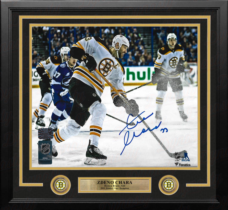 Zdeno Chara in Action Boston Bruins Autographed 16" x 20" Framed Hockey Photo - for just $219.99! 