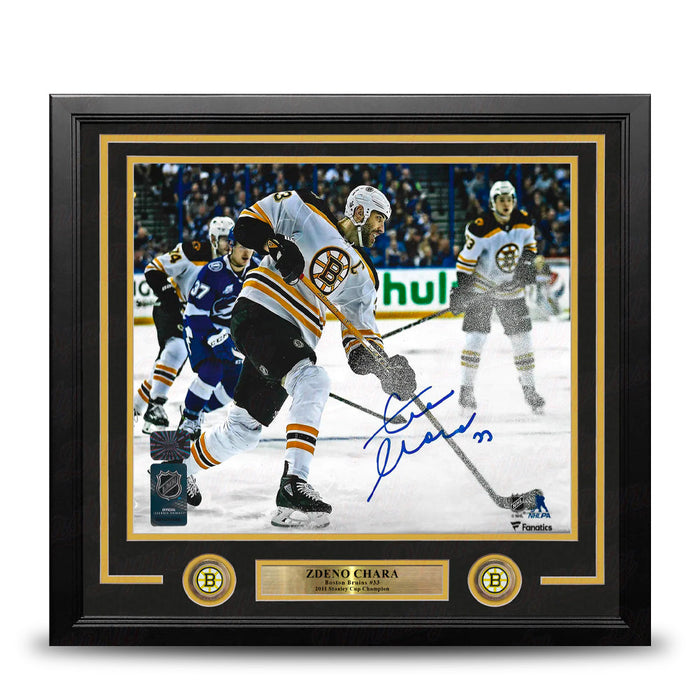 Zdeno Chara in Action Boston Bruins Autographed 16" x 20" Framed Hockey Photo - for just $219.99! 