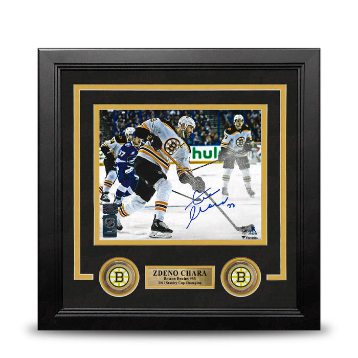 Zdeno Chara in Action Boston Bruins Autographed 8" x 10" Framed Hockey Photo - for just $159.99! 
