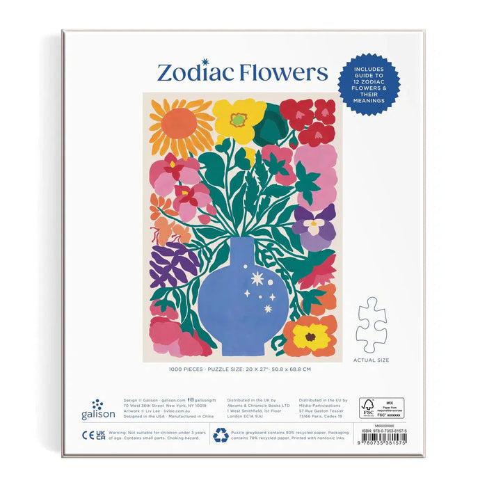 Zodiac Flowers 1000 Piece Jigsaw Puzzle Galison - for just $19.99! 