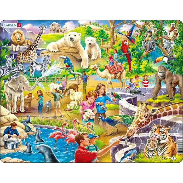 Zoo Animals 48 Piece Tray Jigsaw Puzzle Larsen - for just $11.99! 