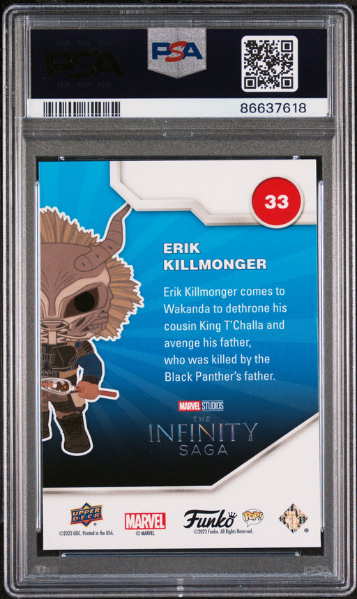 2023 UPPER DECK FUNKO POP MARVEL  ERIK KILLMONGER  #33  PSA 7 - for just $12! 