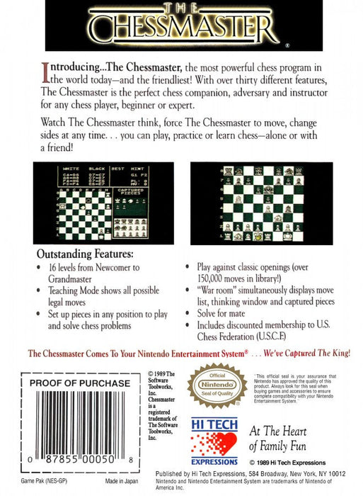 Chessmaster – Nintendo Entertainment System (NES) - for just $7.99! 