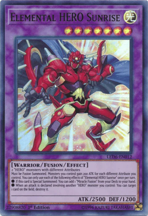 Elemental Hero Sunrise [LED6-EN012] Ultra Rare - for just $0.45! 