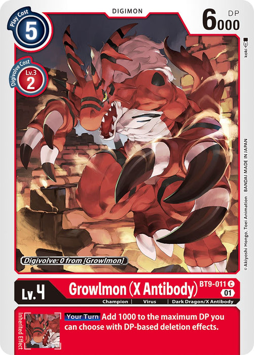 Growlmon (X Antibody) [BT9-011] [X Record] - Just $0.09! Shop now at Retro Gaming of Denver