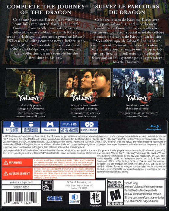 Yakuza Remastered Collection – PlayStation 4 (PS4) - for just $31.99! 