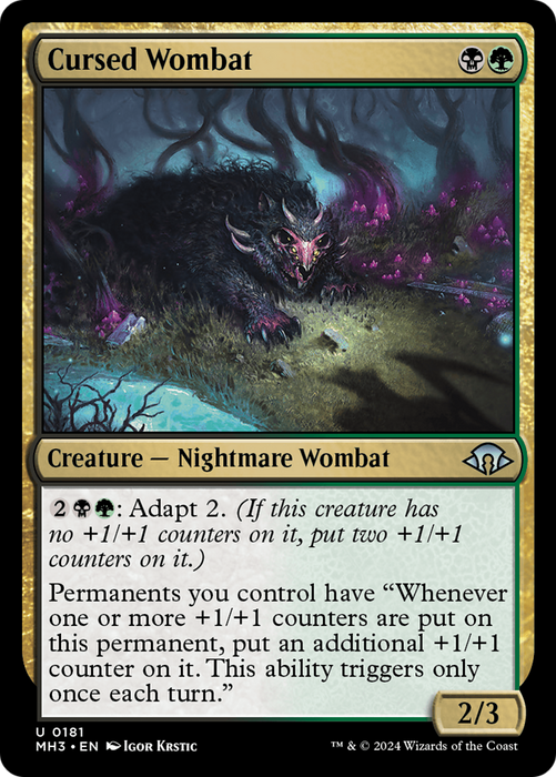 Cursed Wombat (MH3-181) - Modern Horizons 3 - for just $0.03! 