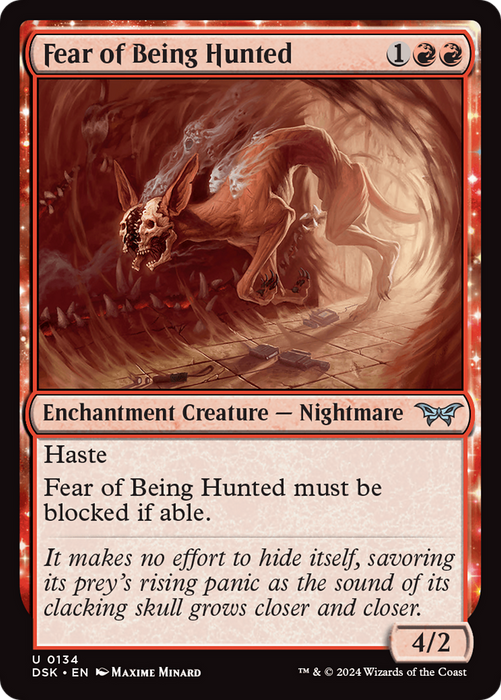 Fear of Being Hunted (DSK-134) - Duskmourn: House of Horror: (enchantment) Foil - for just $0.03! 