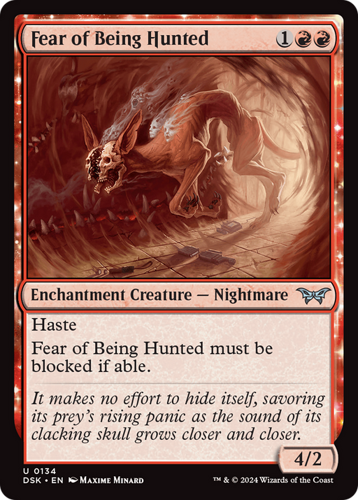 Fear of Being Hunted (DSK-134) - Duskmourn: House of Horror: (enchantment) Foil - for just $0.03! 