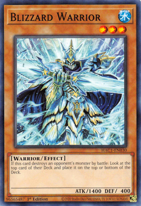 Blizzard Warrior (Duel Terminal) [HAC1-EN030] Parallel Rare - for just $0.10! 