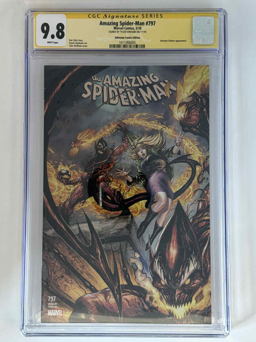 [Signed by Tyler Kirkham] Amazing Spider-Man #797 CGC 9.8 Yellow Label Exclusive Var - for just $125! 