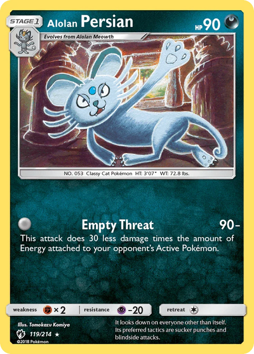 Alolan Persian (119/214) [Sun & Moon: Lost Thunder] - for just $1.30! 