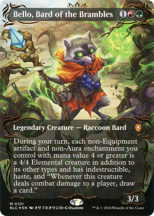 Bello, Bard of the Brambles (BLC-101) - Bloomburrow Commander (Borderless) Foil - for just $160.16! 
