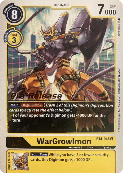 WarGrowlmon [BT4-046] [Great Legend Pre-Release Promos] - Just $0.09! Shop now at Retro Gaming of Denver