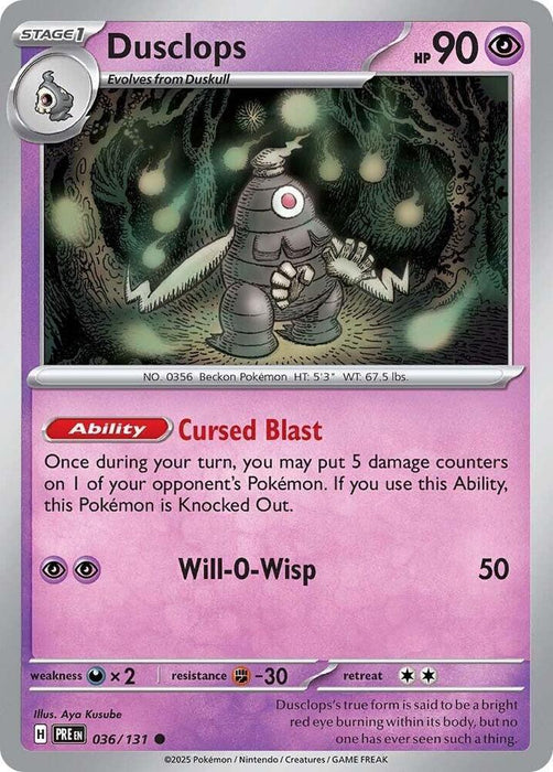 Dusclops (036/131) [Scarlet & Violet: Prismatic Evolutions] - for just $0.10! 