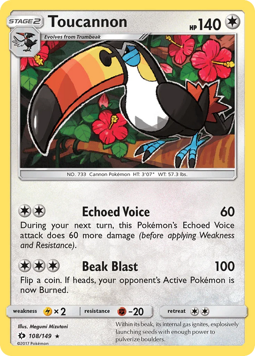 Toucannon (108/149) [Sun & Moon: Base Set] - for just $0.10! 
