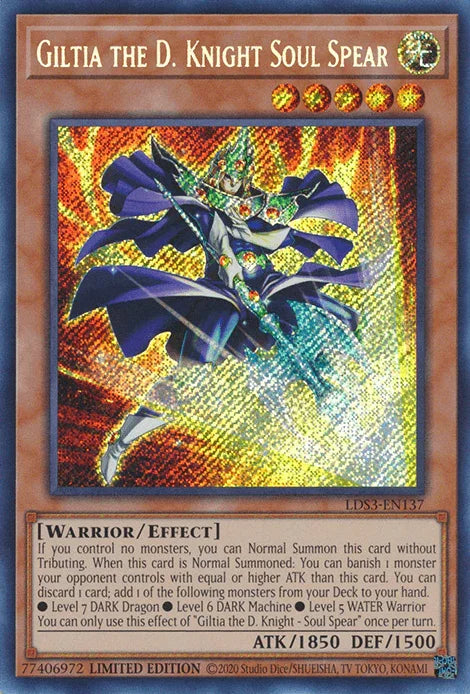 Giltia the D. Knight Soul Spear [LDS3-EN137] Secret Rare - for just $0.10! 