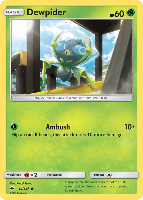 Dewpider (14/147) [Sun & Moon: Burning Shadows] - for just $0.10! 