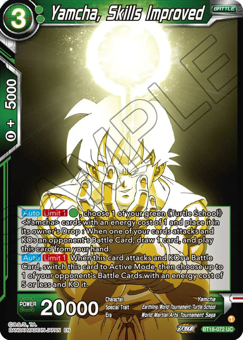 Yamcha, Skills Improved (BT18-072) [Dawn of the Z-Legends] - for just $0.10! 