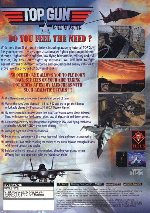 Top Gun: Combat Zones – PlayStation 2 (PS2) - for just $0! 