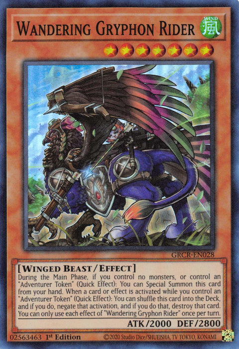 Wandering Gryphon Rider [GRCR-EN028] Super Rare - for just $0.10! 