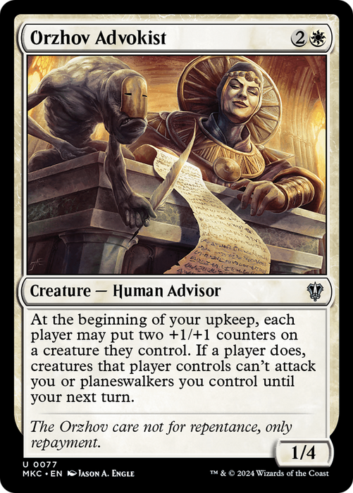 Orzhov Advokist (MKC-077) - Murders at Karlov Manor Commander - for just $0.06! 