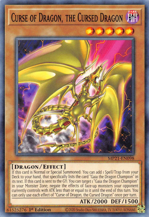 Curse of Dragon, the Cursed Dragon [MP21-EN098] Common - for just $0.10! 