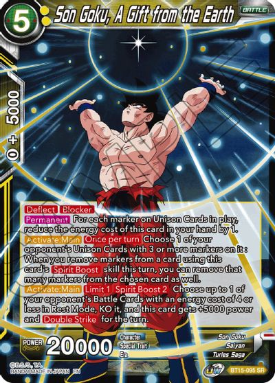 Son Goku, A Gift from the Earth (BT15-095) [Saiyan Showdown] - for just $0.20! 