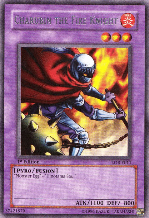 Charubin the Fire Knight [LOB-E011] Rare - for just $0.10! 