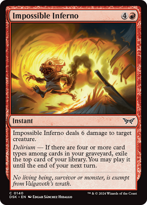 Impossible Inferno (DSK-140) - Duskmourn: House of Horror - for just $0.01! 