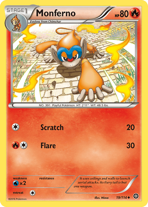 Monferno (19/114) [XY: Steam Siege] - for just $0.10! 