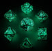 Skull's Grin Hollow Metal Dice Set - Glow in the Dark Blue - for just $89.99! 