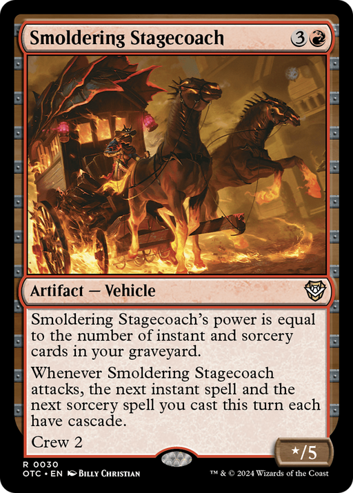 Smoldering Stagecoach (OTC-030) - Outlaws of Thunder Junction Commander - for just $0.11! 
