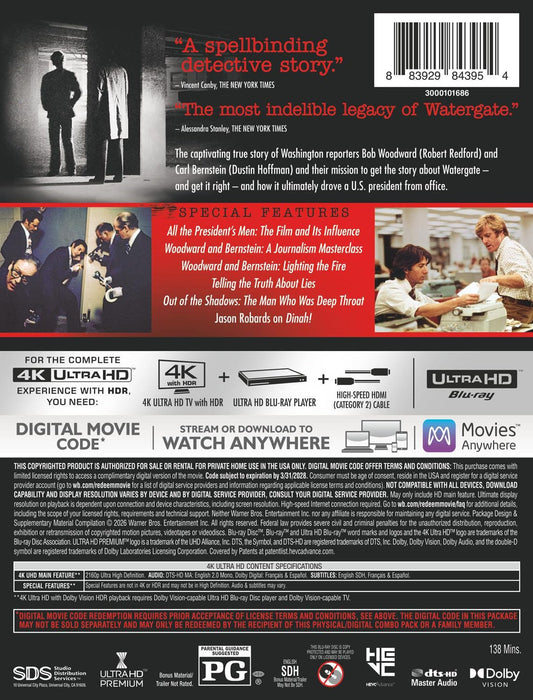 All the President’s Men - Limited Edition Steelbook (4K Ultra HD + Blu-ray + Digital) - for just $52.99! 