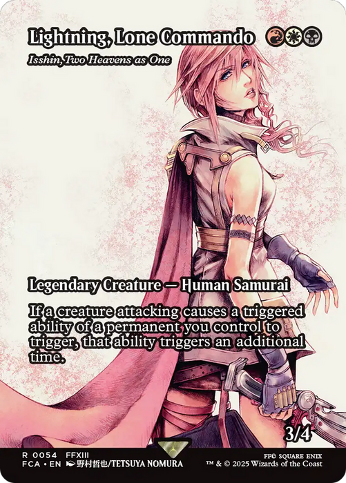 Isshin, Two Heavens as One (FCA-054) - FINAL FANTASY: Through the Ages / Lightning, Lone Commando (Borderless) Foil - for just $16.35! 
